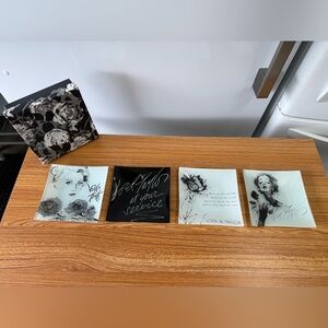 Vintage Square Glass Plates Lord & Taylor Set Of 4